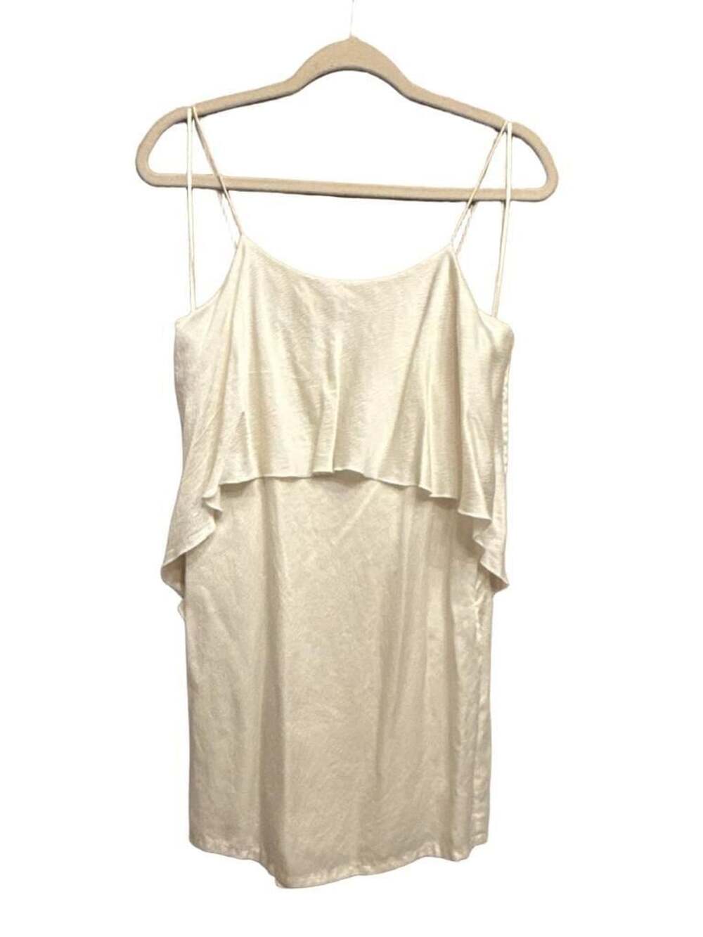 Halston Heritage Silk Overlay Dress Ivory